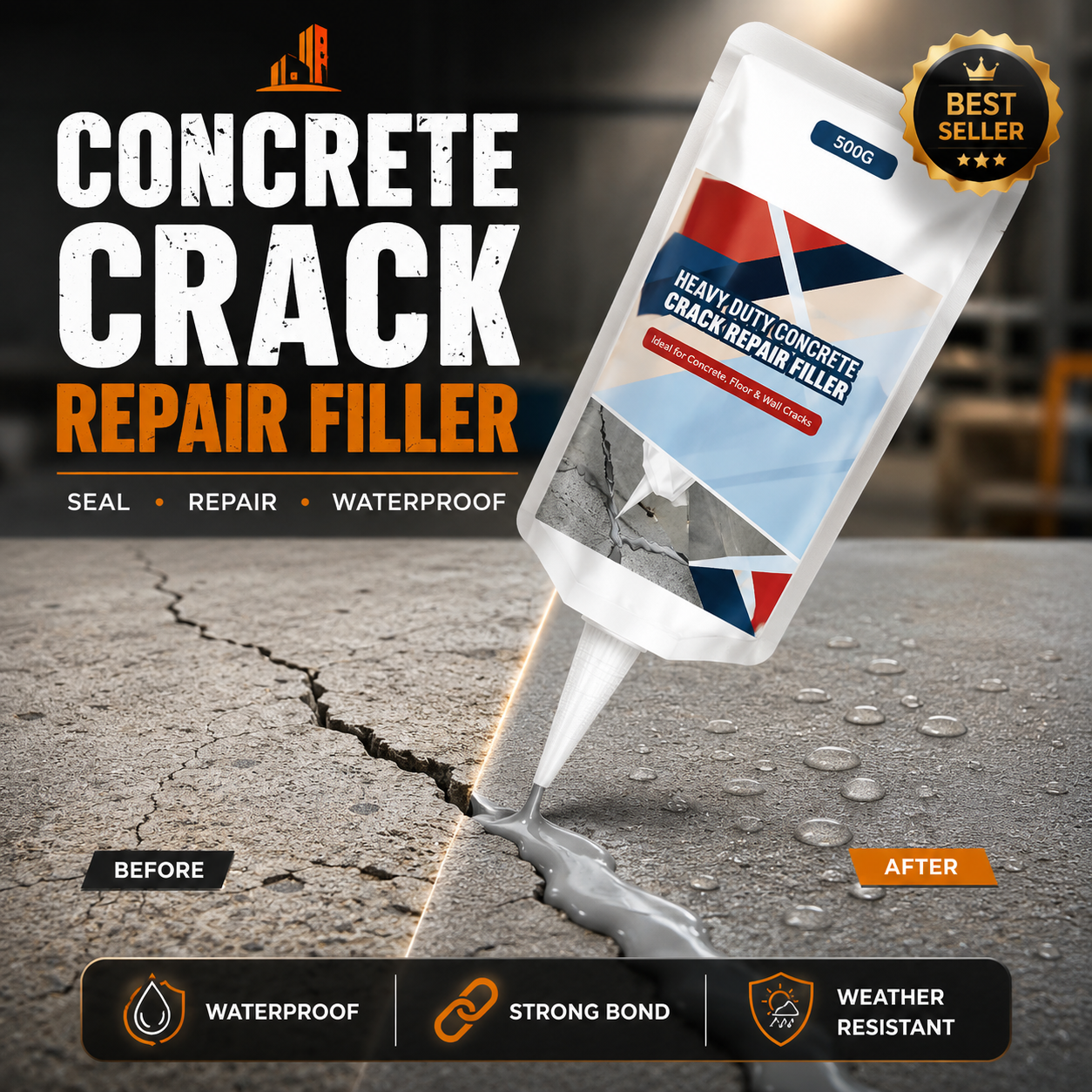 Heavy-Duty Concrete Crack Repair Adhesive