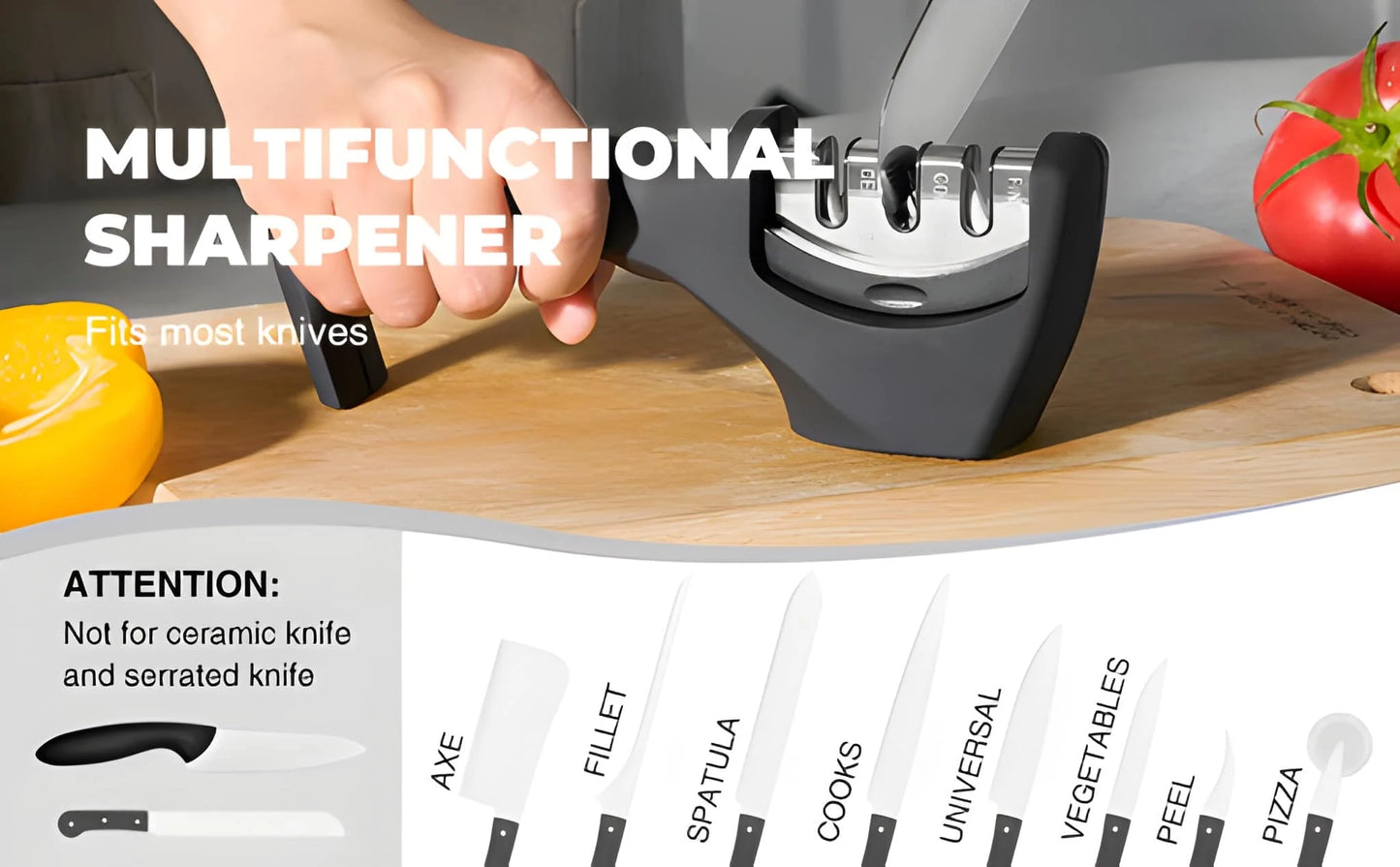 Kitchen Knife Sharpener – Handheld for Chefs & Serrated Knives