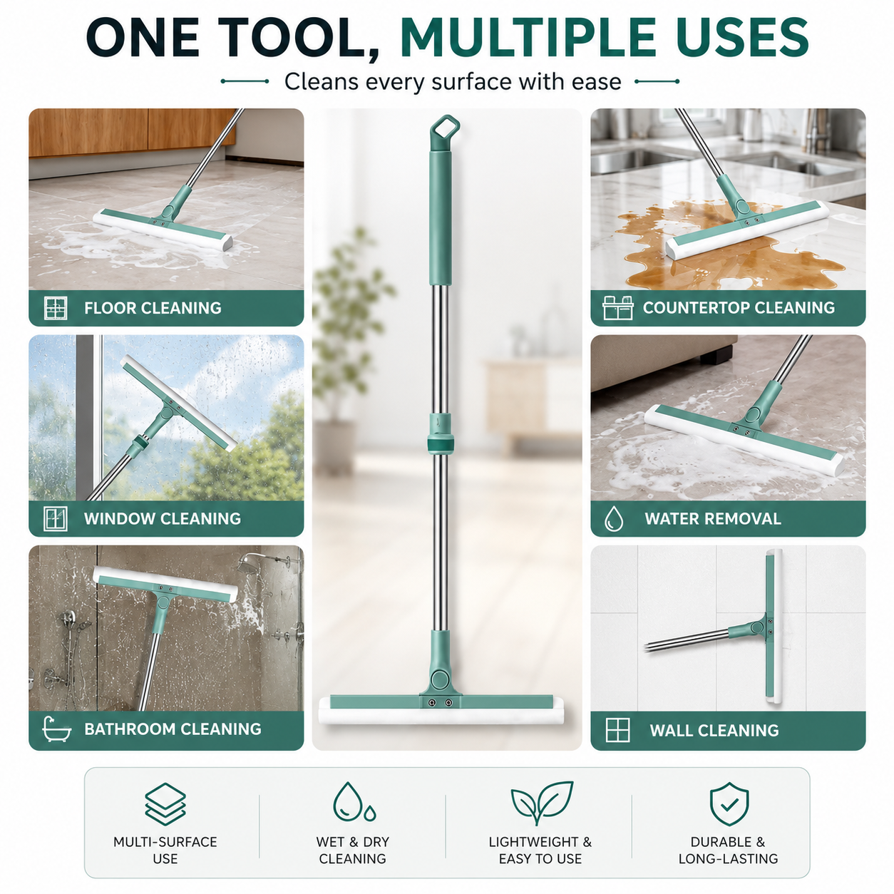 The Multifunctional Broom - Sweeps And Wipes All Surfaces (180° Rotatable)