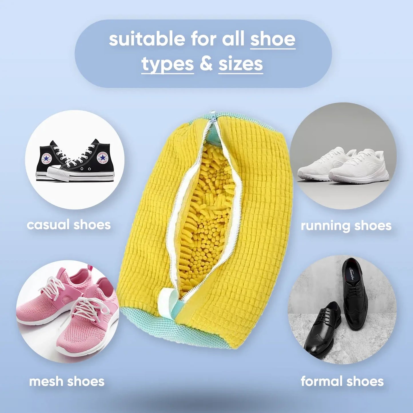 Microfiber Shoe Washing Bag – Gentle & Effective Machine Wash Protection