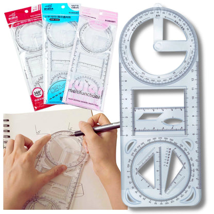Multifunctional Geometry Ruler – Ideal for Math & Craftwork