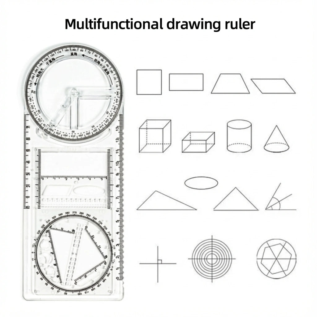 Multifunctional Geometry Ruler – Ideal for Math & Craftwork