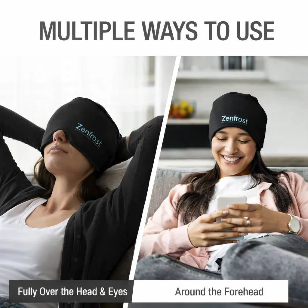 Migraine Relief Cap – Hot & Cold Therapy Headache Cap for Migraine, Sinus & Tension Relief