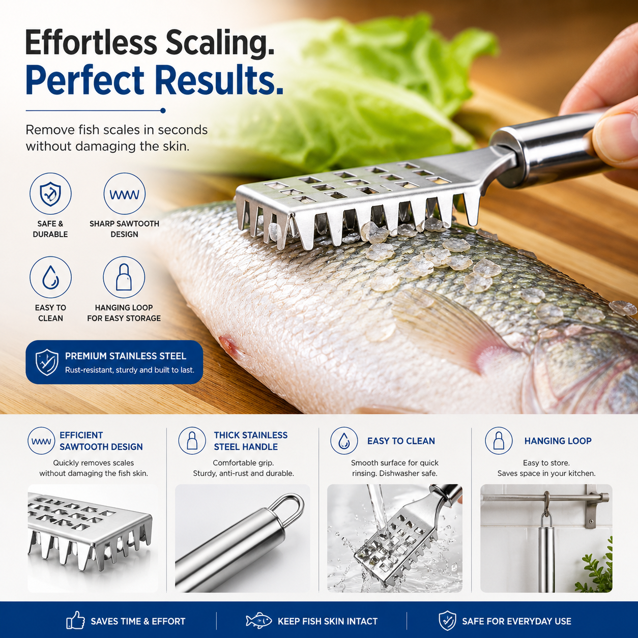 Stainless Steel Fish Scaler Pro