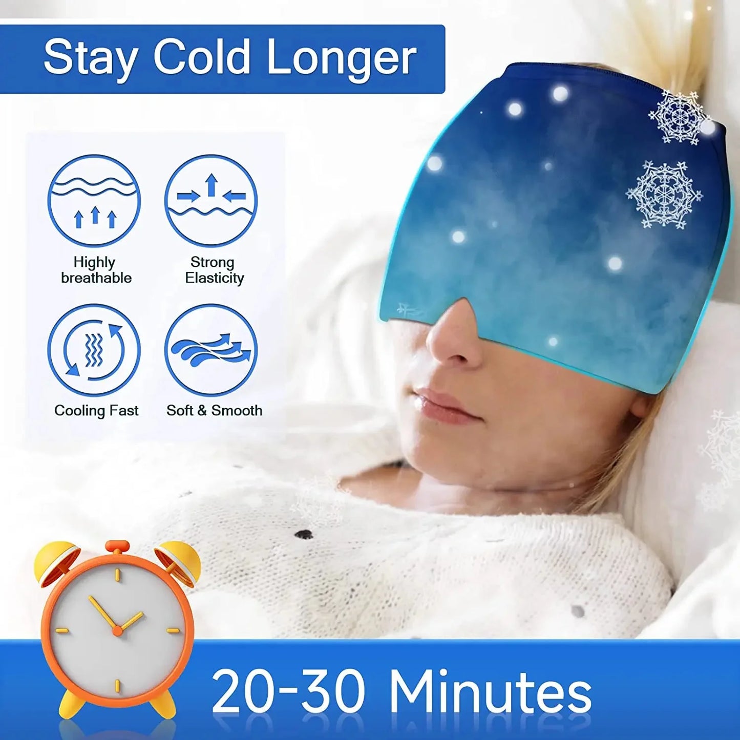 Migraine Relief Cap – Hot & Cold Therapy Headache Cap for Migraine, Sinus & Tension Relief
