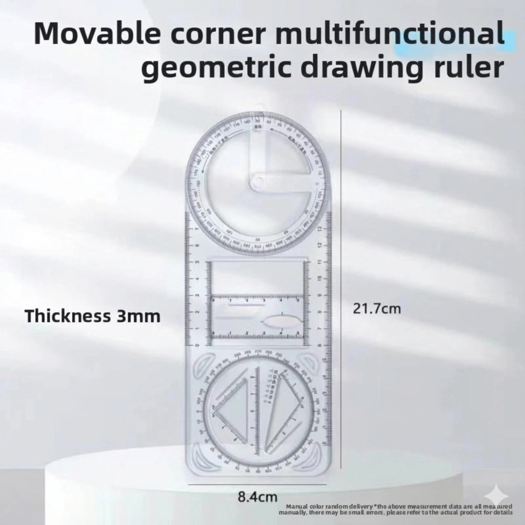 Multifunctional Geometry Ruler – Ideal for Math & Craftwork