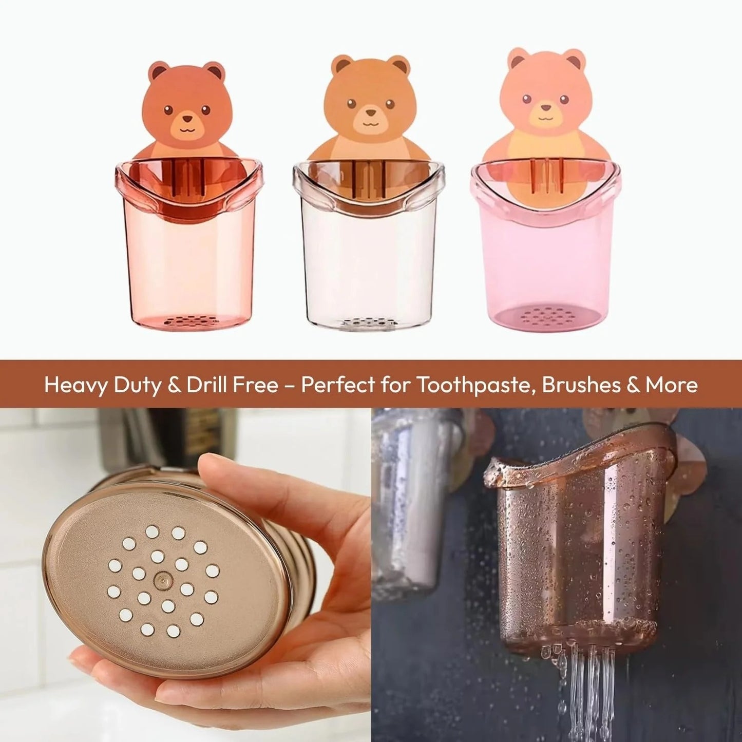 Cute Teddy Bear Kids Toothbrush Holder | BUY 1 GET 1