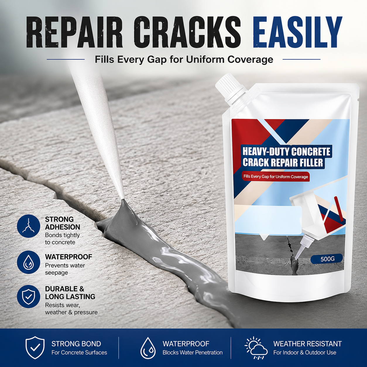 Heavy-Duty Concrete Crack Repair Adhesive