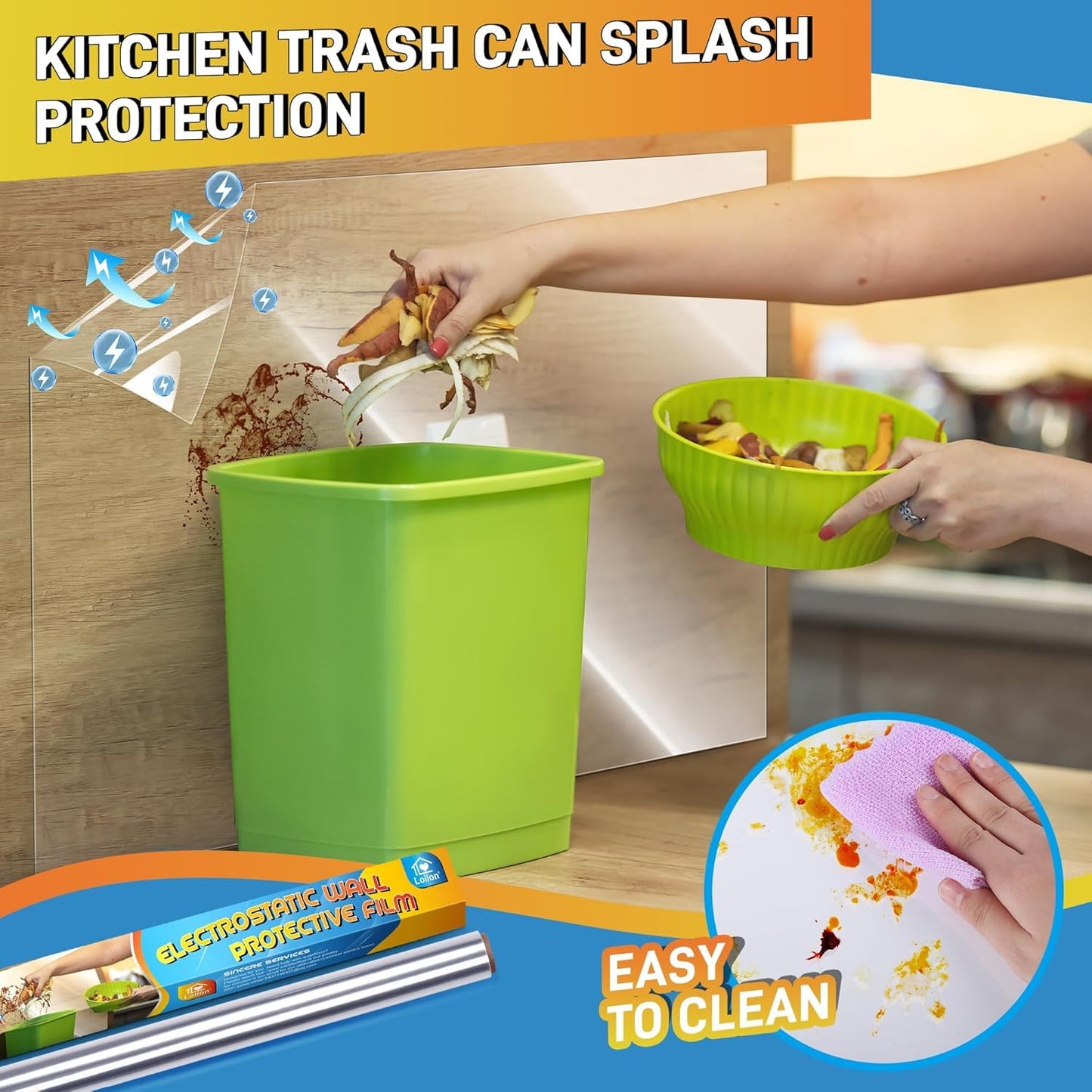 Self-Adhesive Transparent Electrostatic Wall Protection Film | Buy 1 Get 1 Free