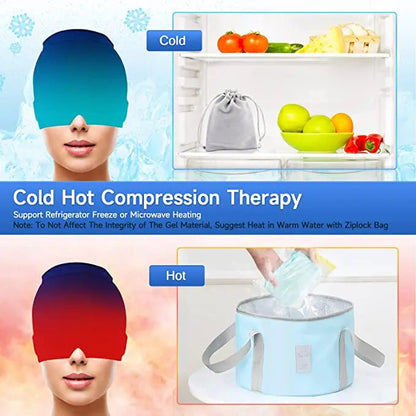 Migraine Relief Cap – Hot & Cold Therapy Headache Cap for Migraine, Sinus & Tension Relief