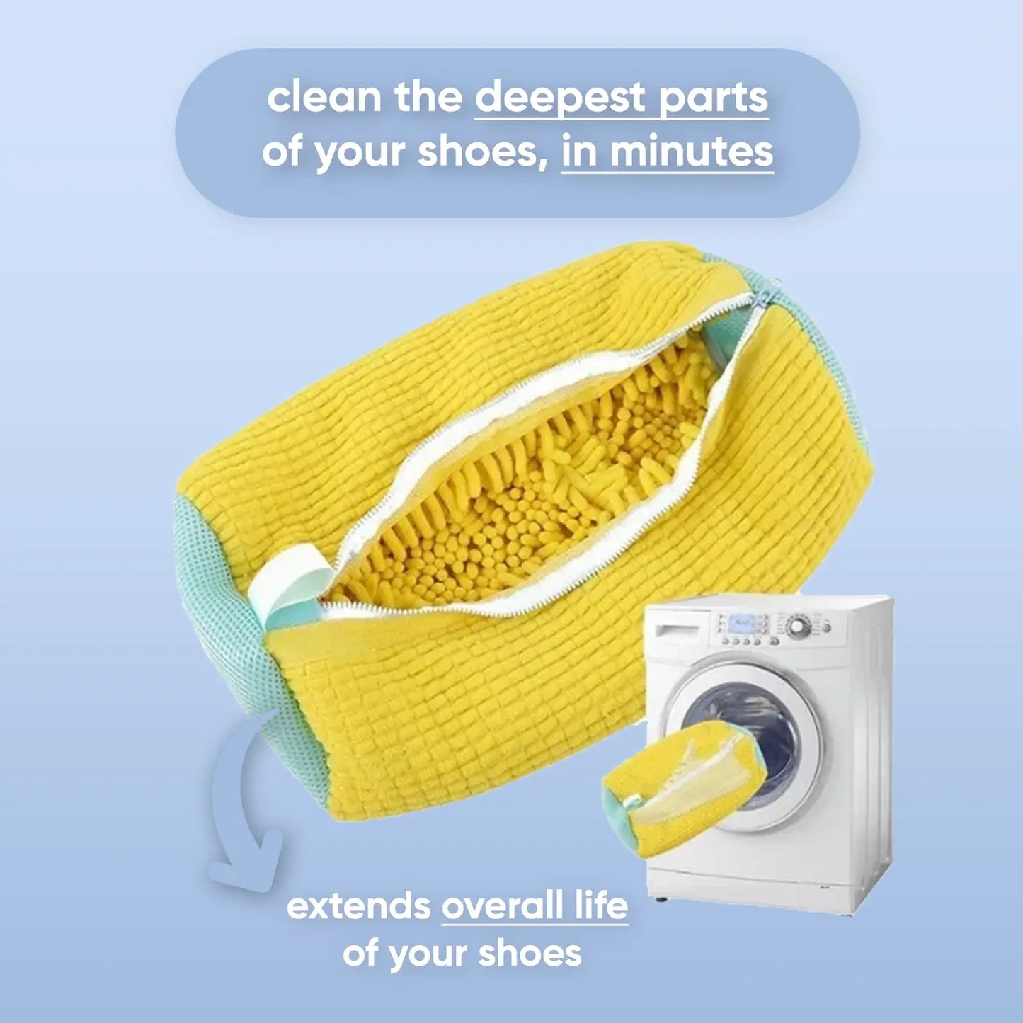 Microfiber Shoe Washing Bag – Gentle & Effective Machine Wash Protection