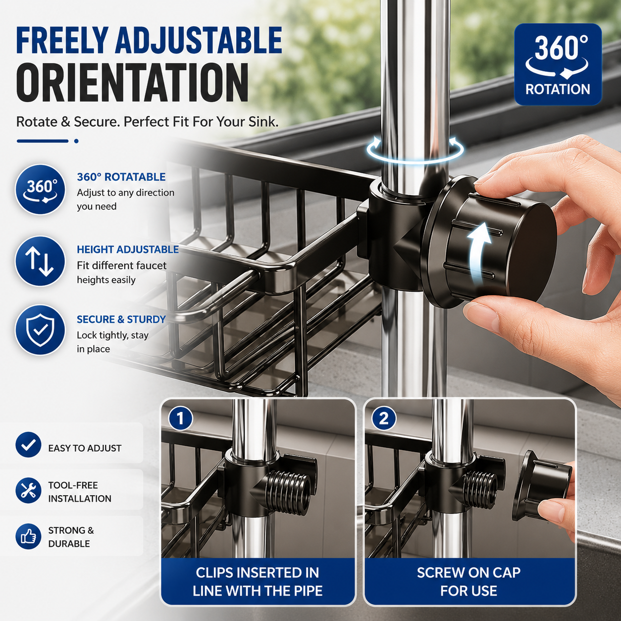 Kitchen Sink Faucet Organizer