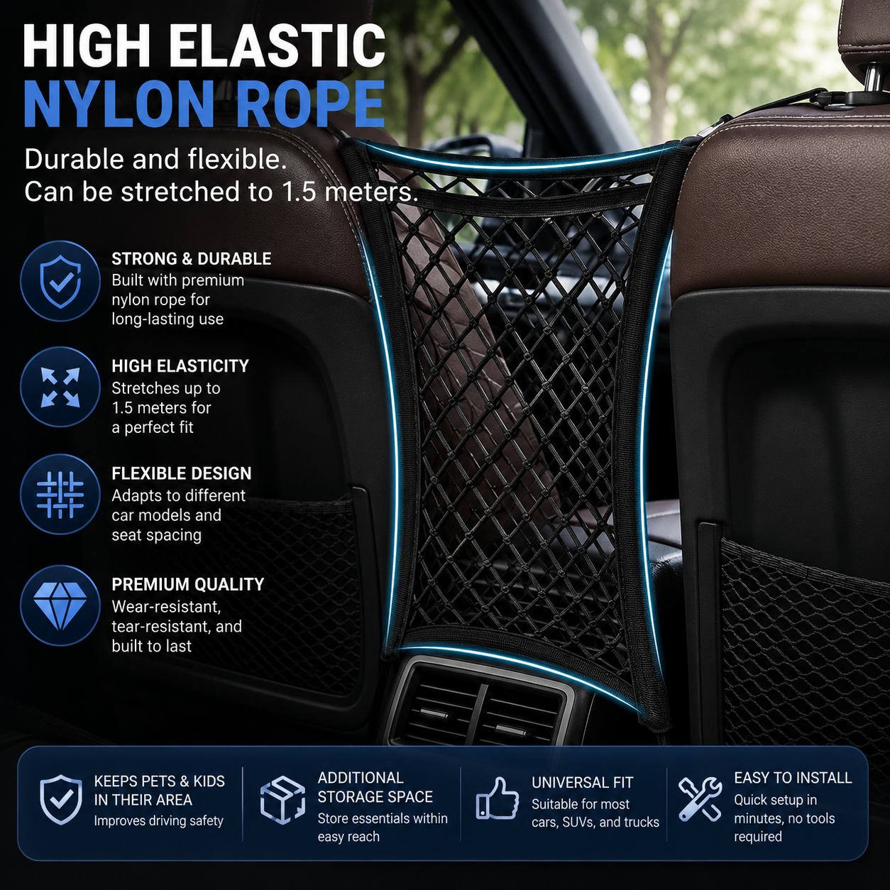 Universal 3 Layer Car Mesh Organizer