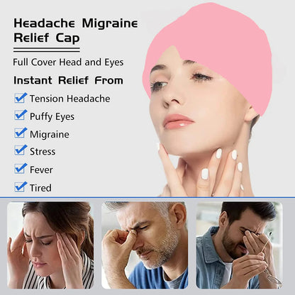 Migraine Relief Cap – Hot & Cold Therapy Headache Cap for Migraine, Sinus & Tension Relief