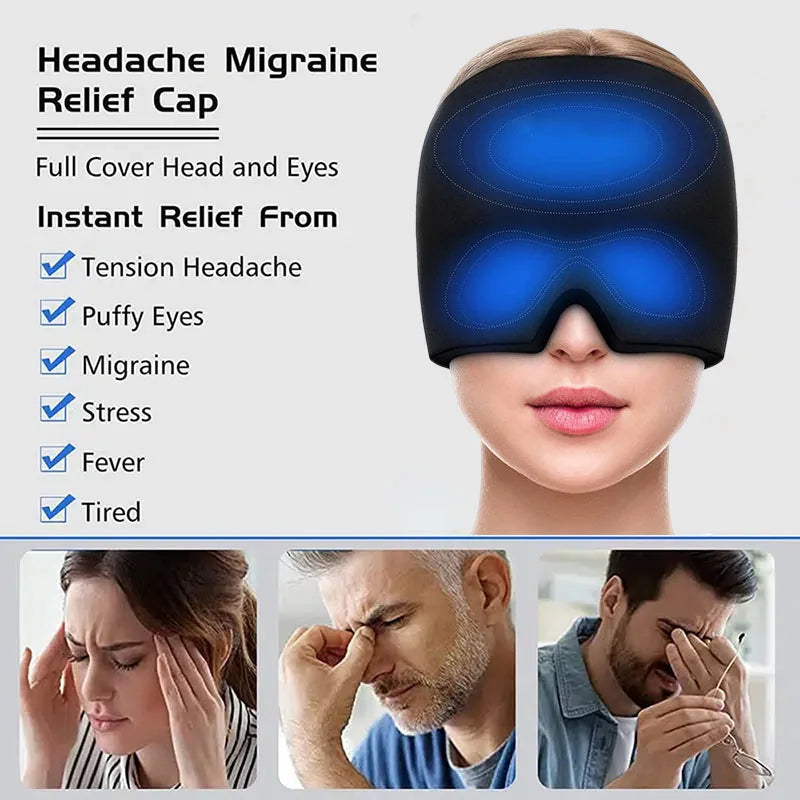 Migraine Relief Cap – Hot & Cold Therapy Headache Cap for Migraine, Sinus & Tension Relief