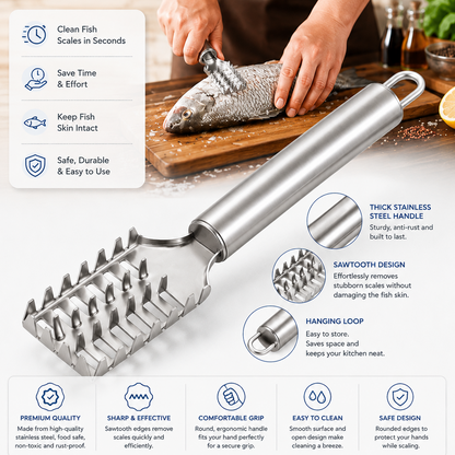 Stainless Steel Fish Scaler Pro