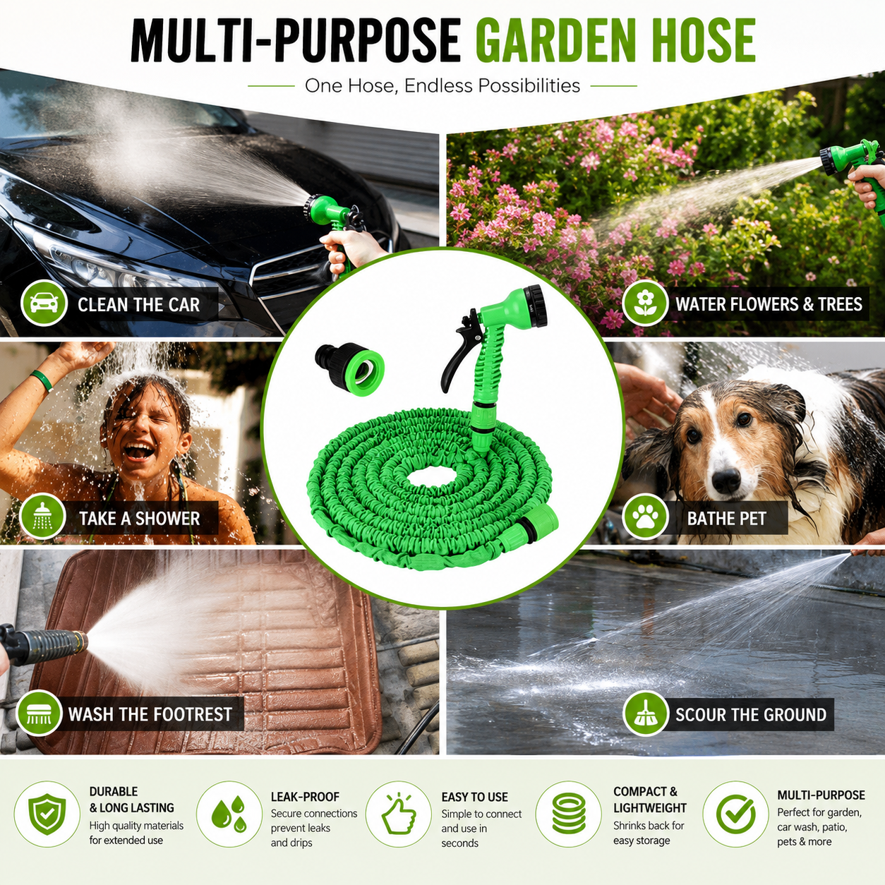 Magic Hose Pipe With 7 Spray Gun Functions