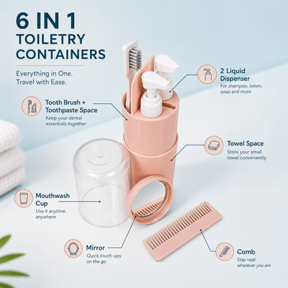 ✈️ TripTidy™ 6-in-1 Travel Kit