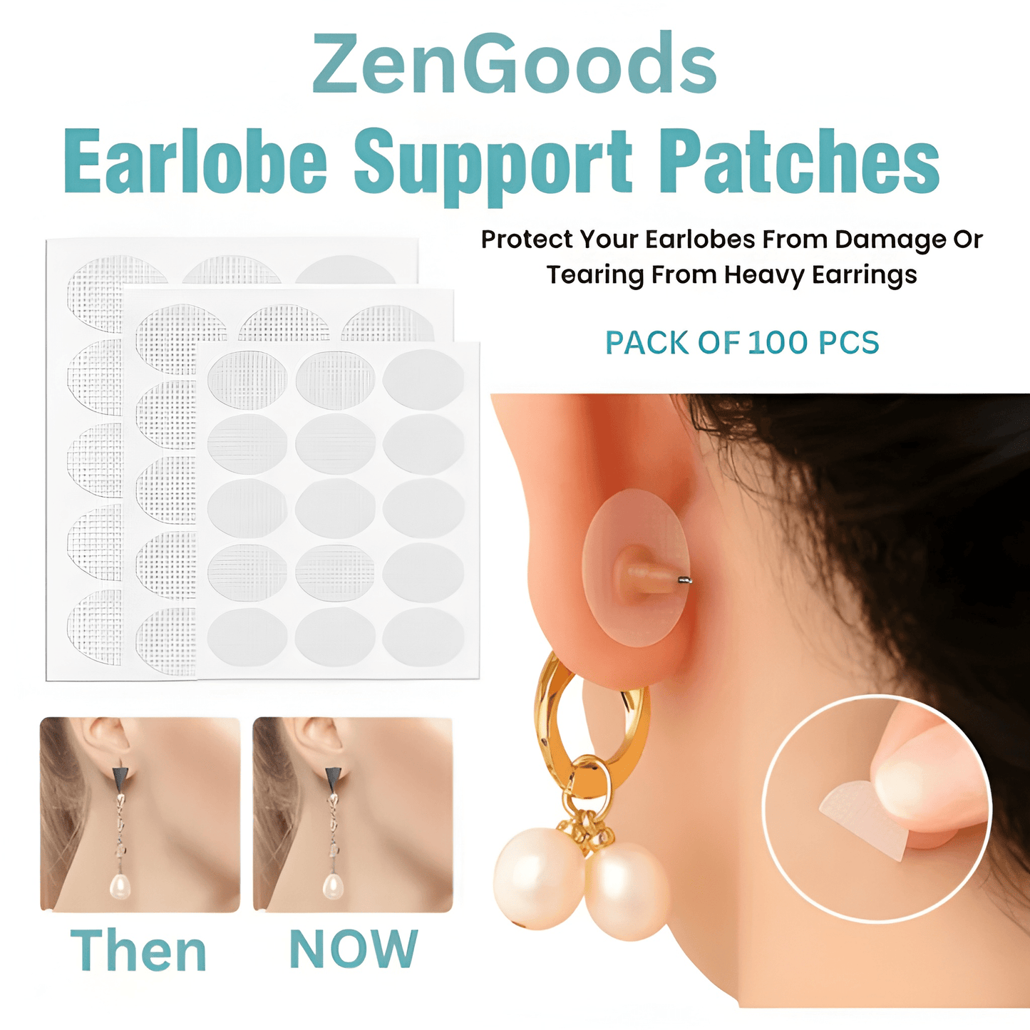 Premium Earlobe Support Patches (100 PCS)
