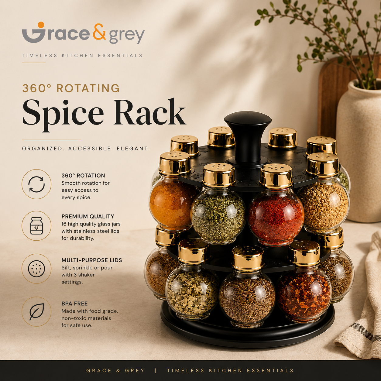 Revolving Spice Rack Pack of 20