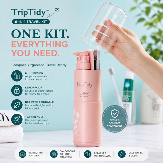 ✈️ TripTidy™ 6-in-1 Travel Kit