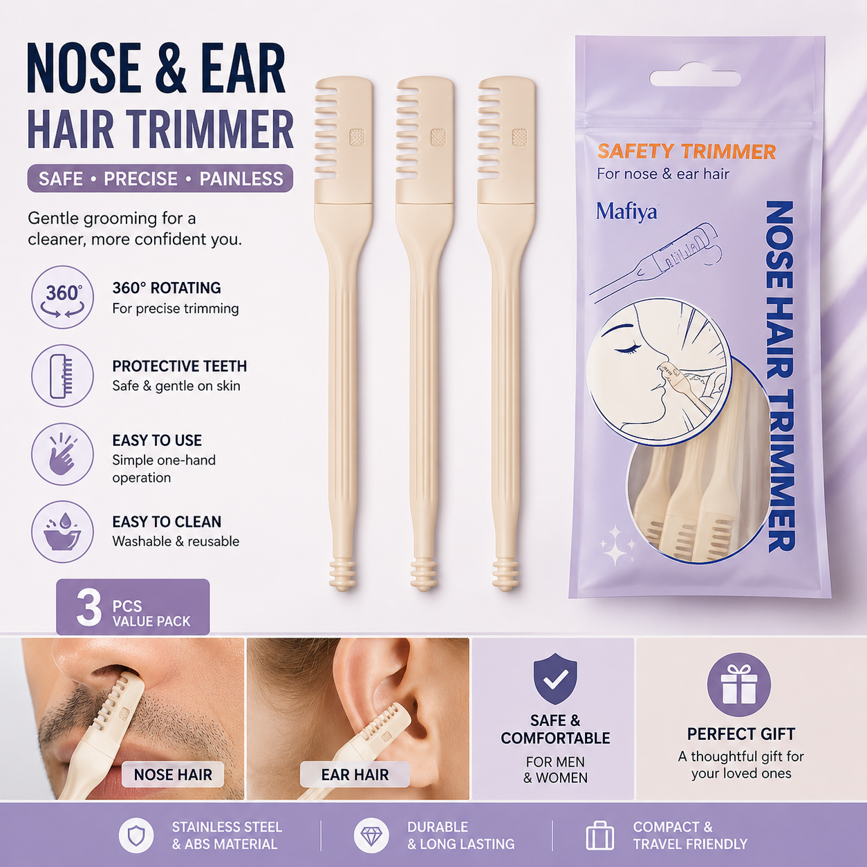 Nasal Hair Cutter (3Pcs Box)