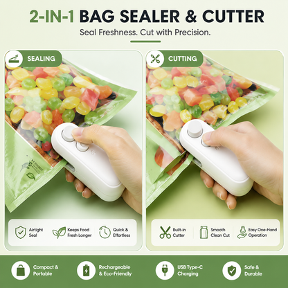 Mini Bag Sealer 2 in 1 Sealing & Cutting