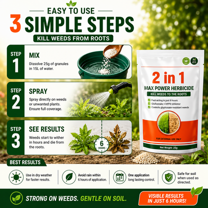 Max Power Dual Action Weed Killer (Pack of 2) | Fast Visible Results