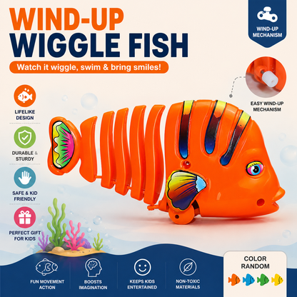 Plastic Wind-Up Wiggle Fish Toys