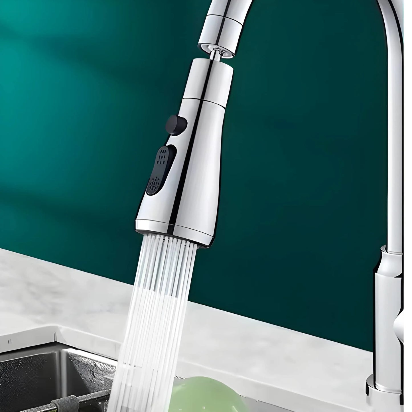 3-Function Pull Down Kitchen Faucet – 360° Rotating Sink Sprayer Tap (1 Pc)