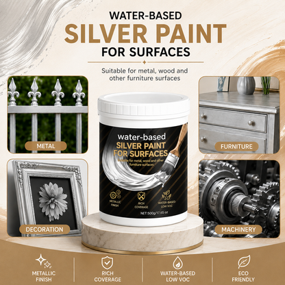 Water-Based Silver Paint for Metal & Wood - 400ml