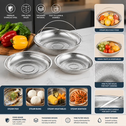All-In-One Stainless Steel Steamer With Handle