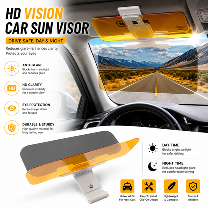 HD Vision Car Sun Visor (Day & Night Anti-Glare Extender)