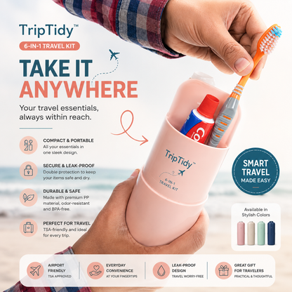 ✈️ TripTidy™ 6-in-1 Travel Kit