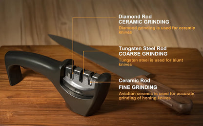Kitchen Knife Sharpener – Handheld for Chefs & Serrated Knives
