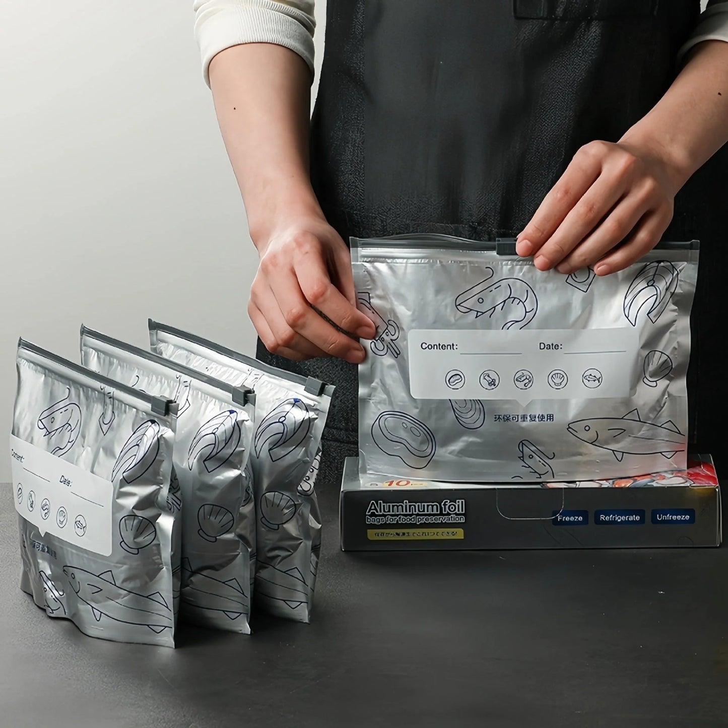 Aluminium Foil Food Storage Bags Set
