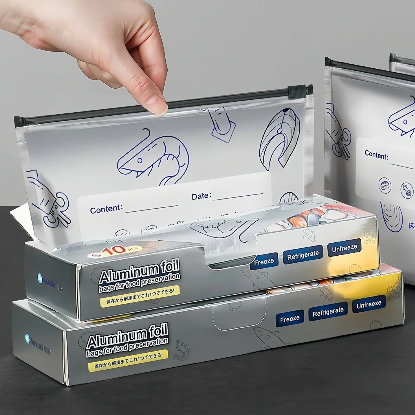 Aluminium Foil Food Storage Bags Set