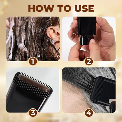 💇‍♀️✨2-in-1 Hair Coloring Pen – Built-in Comb (Black)