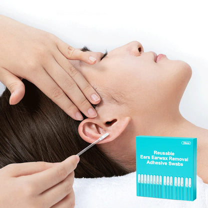 Reusable Earwax Removal Adhesive Swabs- 24pcs