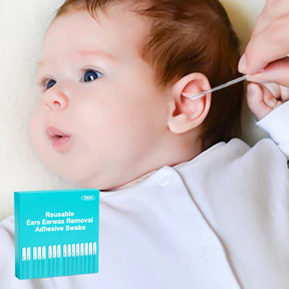 Reusable Earwax Removal Adhesive Swabs- 24pcs