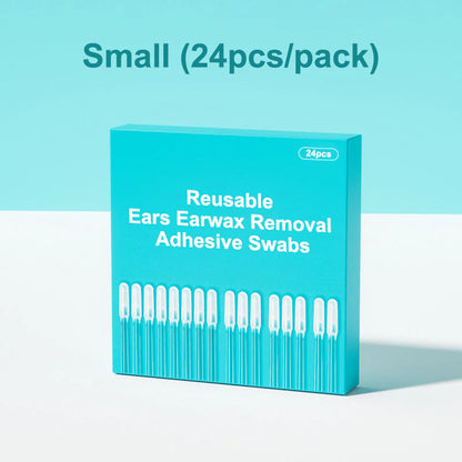 Reusable Earwax Removal Adhesive Swabs- 24pcs