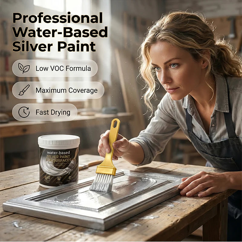 Water-Based Silver Paint for Metal & Wood - 400ml