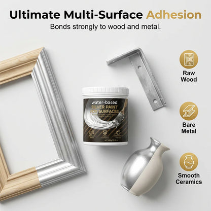 Water-Based Silver Paint for Metal & Wood - 400ml