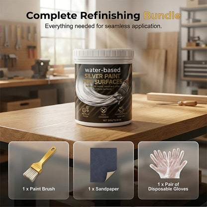 Water-Based Silver Paint for Metal & Wood - 400ml