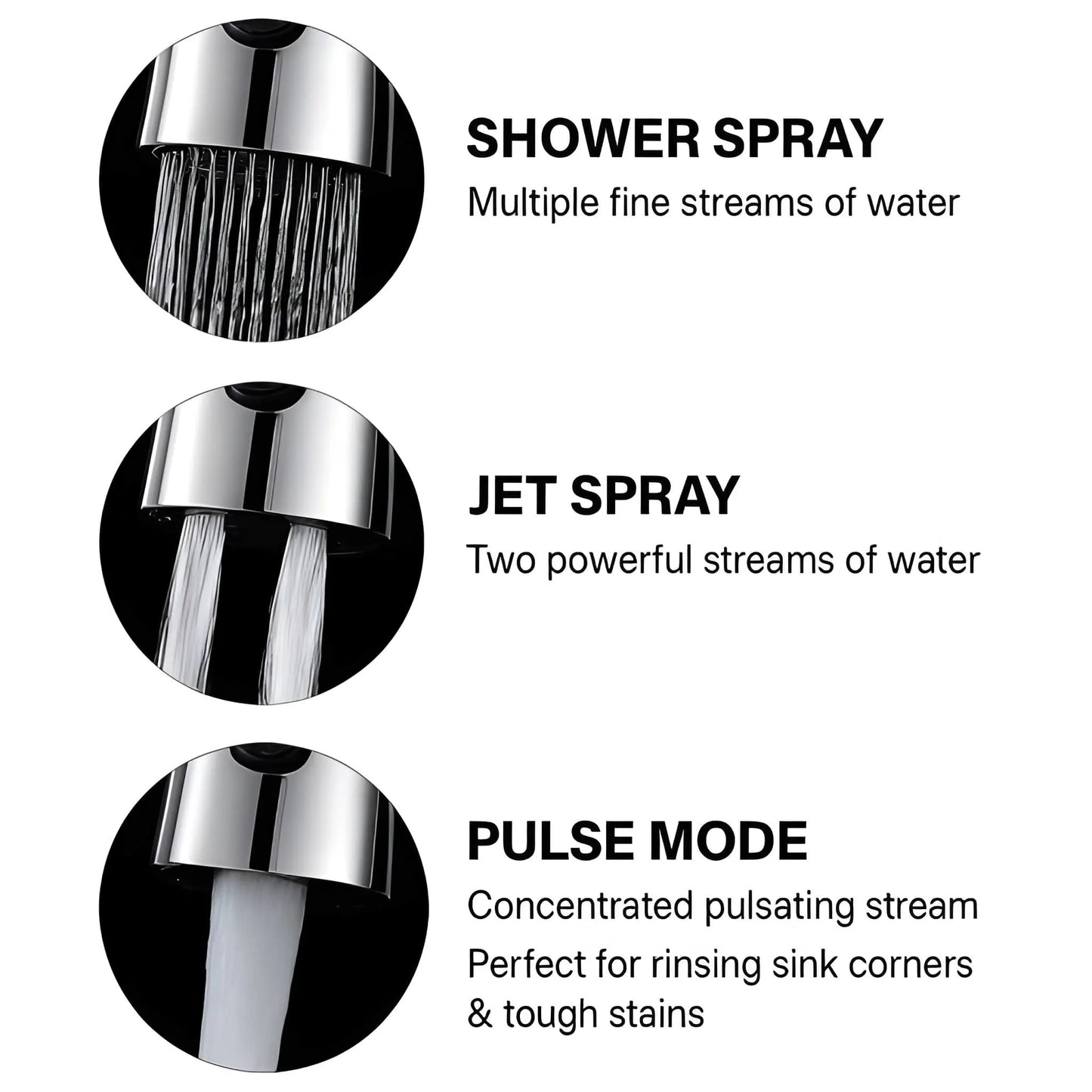 3-Function Pull Down Kitchen Faucet – 360° Rotating Sink Sprayer Tap (1 Pc)